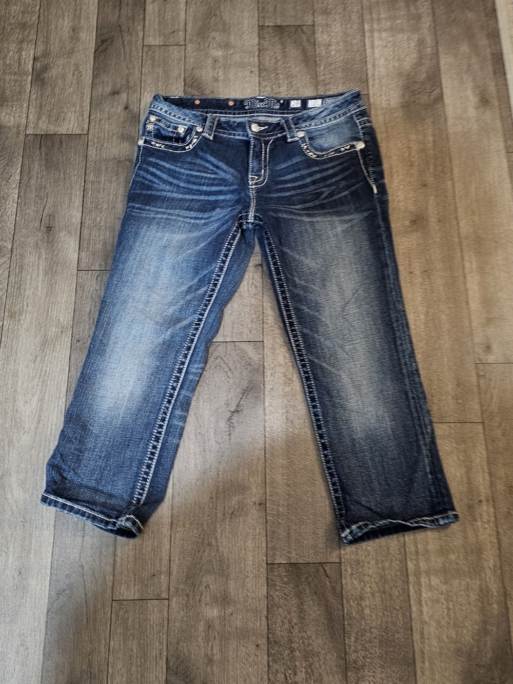Miss Me Y2k Jean Capris Size 29 Western Bling {J3}